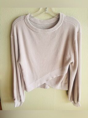 Lululemon Cream Crossover Sweater Size: 6